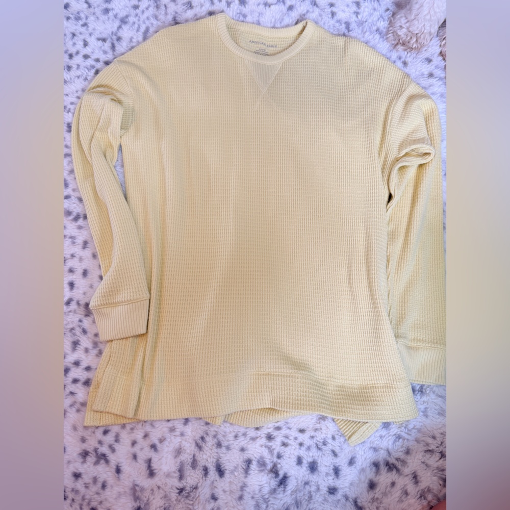 Light Yellow Waffle Knit Sweater